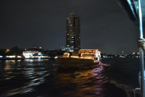 Night-time boats in Bangkok